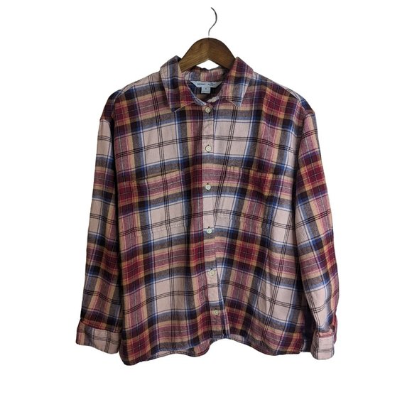 Old Navy 100% Cotton Flannel Plaid The Boyfriend Shirt Classic & Soft sz XL - Picture 1 of 8
